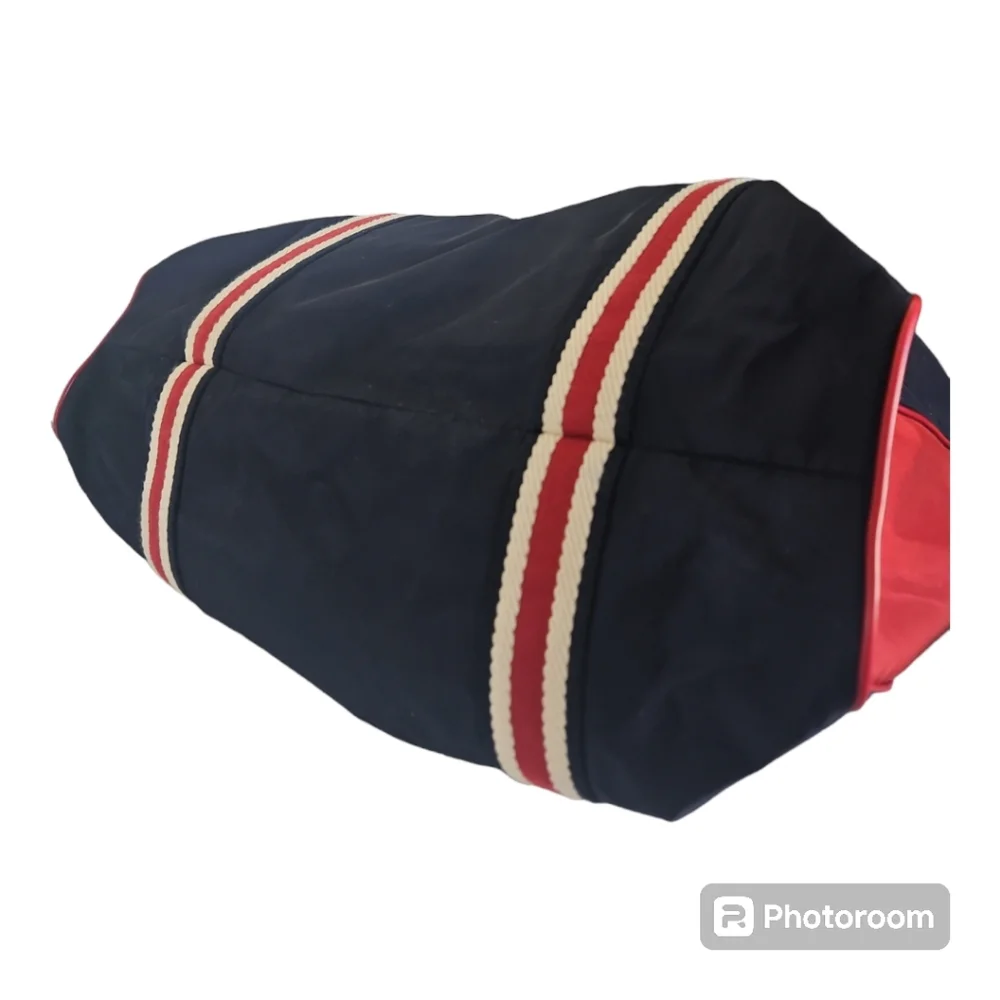 Gucci Vintage Nylon Tote Bag Blue Red Cream NWOT - Picture 12 of 14